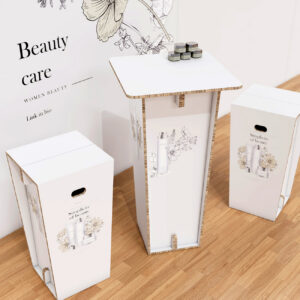 Dinu Design Ecoline weißer Pappe-Tisch mit Hockern